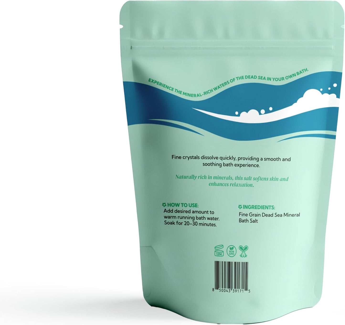 Best of Nature Dead Sea Salt 2.2 lb Coarse Grain Bath Soak Salt, Mineral-Rich Crystals, Resealable Bag, Made in the USA