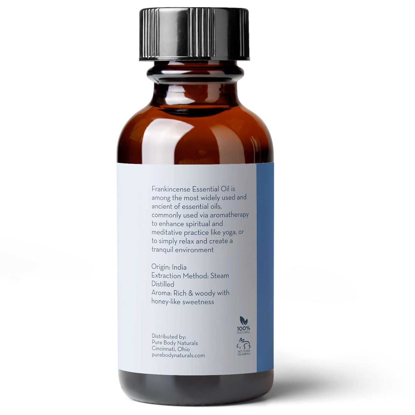 Pure Body Naturals Frankincense Essential Oil, 1 fl oz - Pure and Undiluted Therapeutic Grade - for Diffuser and Skin, Meditation and Yoga - Includes Glass Dropper