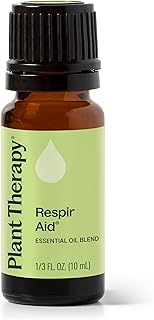 Plant Therapy Respir Aid Essential Oil Blend, 10 mL (1/3 oz), Sinus, Airway and Congestion Clearing Oil Blend, 100% Pure and Undiluted, Natural Aromatherapy
