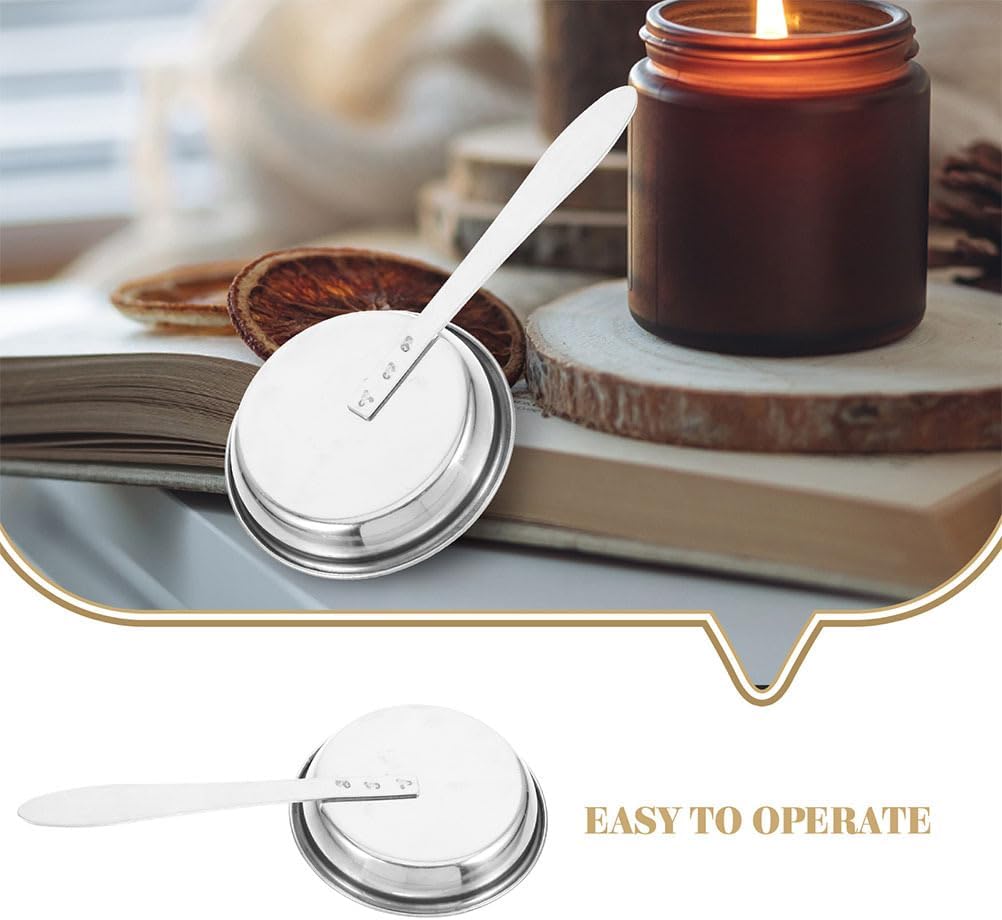 2Pcs Stainless Steel Candle Snuffer Extinguisher with Handle for Candles Oil Lamps Multi Functional Wick Extinguisher Portable Fire Safety Accessory