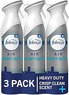Febreze Air Mist Air Freshener Spray, Odor-Fighting Room Spray, Air Fresheners for Home and Bathroom and Kitchen, Aerosol Can, Heavy Duty Crisp Clean Scent, 8.8oz, (Pack of 3)
