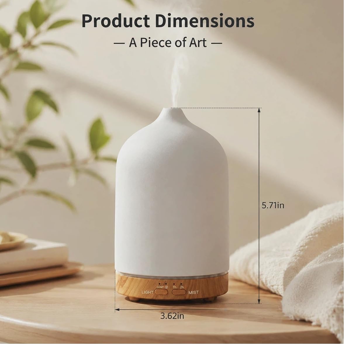 200ml Aromatherapy Diffuser with 7 Soothing Colors, Ultra-Quiet Operation, Auto Timer, and Humidifier for Restful Nights