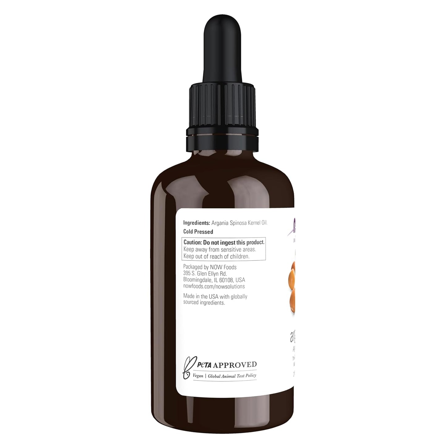 NOW Solutions Pure Argan Oil, 100% Pure, "Gold of Morocco" Multi-Purpose Oil, 2-Ounce