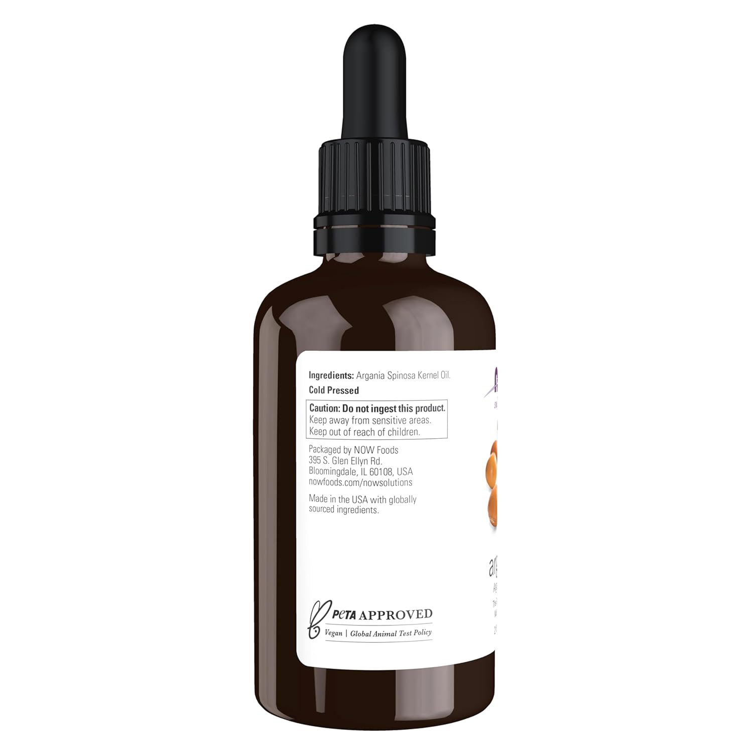 NOW Solutions Pure Argan Oil, 100% Pure, "Gold of Morocco" Multi-Purpose Oil, 2-Ounce