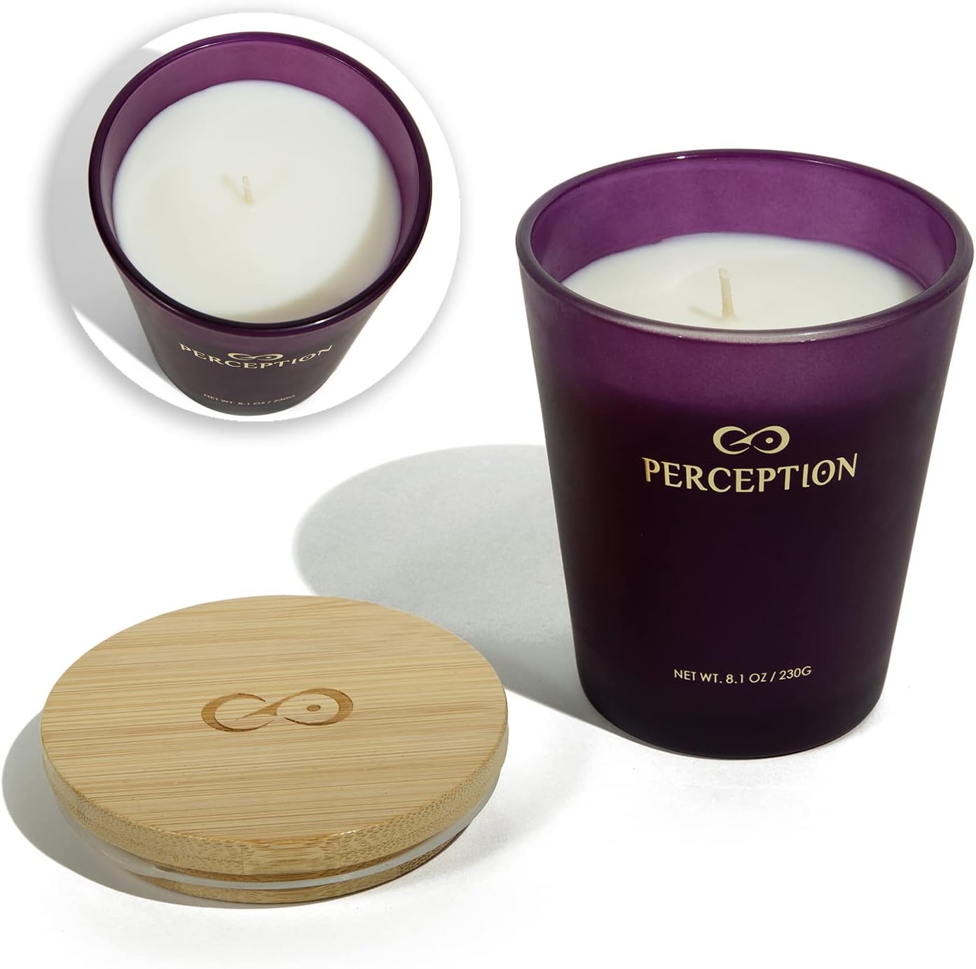 PERCEPTION AROMAS Luxury Scented Candle | Lavender Vanilla | Hand Poured Soy Wax Candle with Gift Box | Elegant Fragrances | 50 Hour Burn Time (8.1 oz)