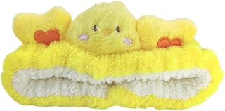 Kawaii Spa Headband - Cute Duck Towel Headband for Women's Skin Care, Makeup & Wash - Soft Microfiber Coral Fleece (Yellow, Duck)