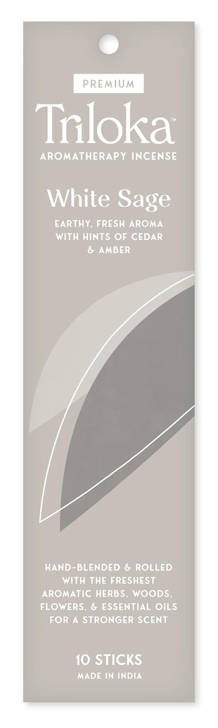Triloka White Sage Premium Incense, 10 Sticks
