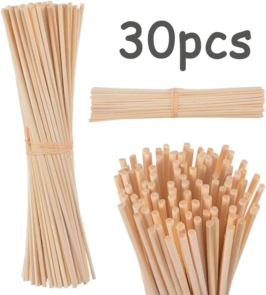 30Pcs Wood Rattan Reed Sticks, Fragrance Diffuser Reed Sticks, Essential Oil Aroma Diffuser Replacements Sticks for Home,Office,Wedding Decor Useful and Fashion