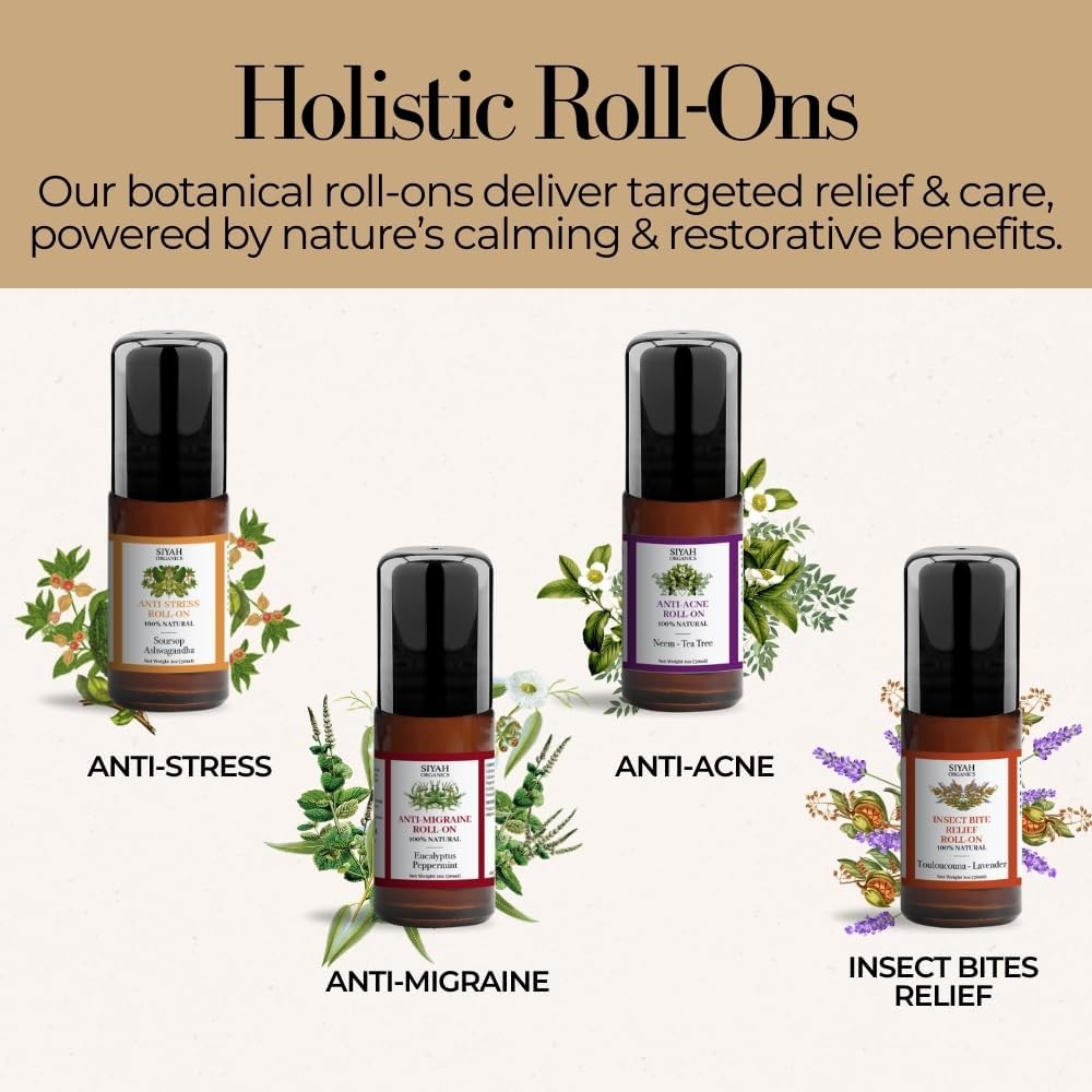Anti-Stress Roll-On with Soursop & Ashwagandha – Calming, Balancing, and Relaxing Roll-On – 1oz