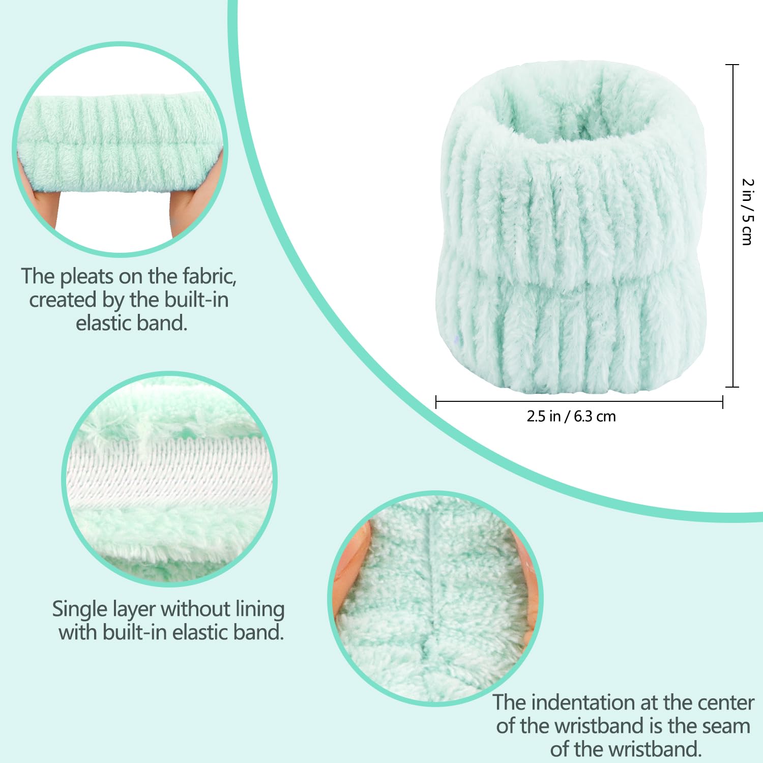Atoden Spa Headband and Wristband Set Skincare Makeup Headband Bowknot Snail Headbands Wrist Bands for Washing Face Cute Animal Face Wash Head Band for Women Girls (Green)