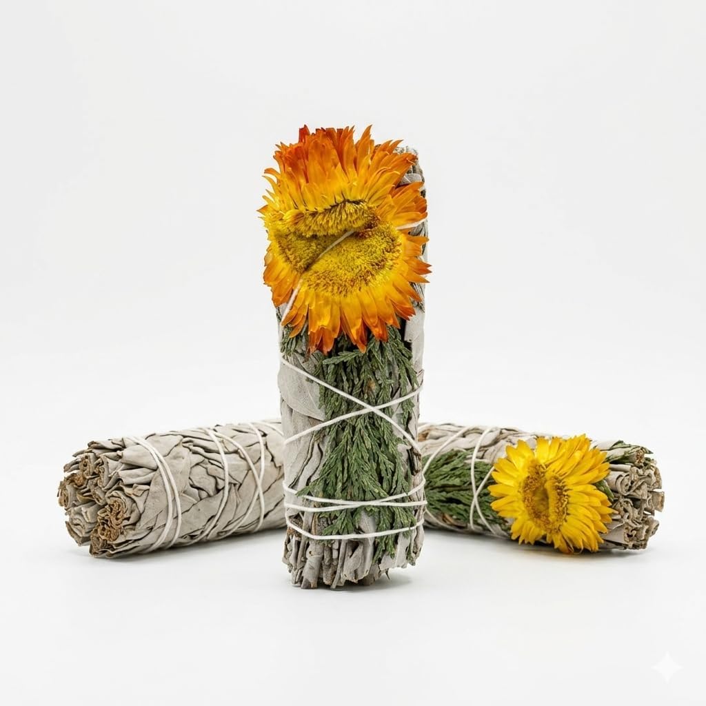White Sage Smudge Sticks Variety Mix 4 Inches (6 Bundles) - Sage Kit | Sage with Palo Santo, Lavender, Eucalyptus, Cinnamon, Rose Petals & Others - Sustainably Sourced California for Meditation