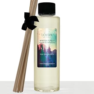 Winter Forest Reed Diffuser Oil Refill, 4 oz, Woody Fragrance, Aroma | Fir needles, juniper, and sandalwood profile, includes replacement reeds, entryway, living room, luxury home scent
