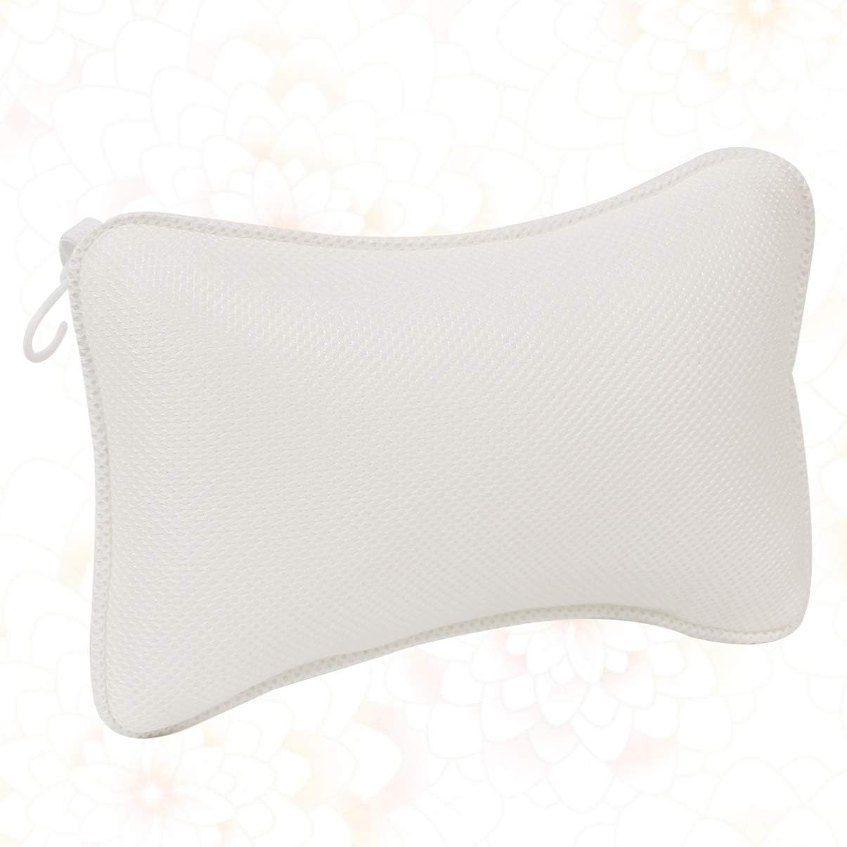 Bath Neck Pillow Bathtub Cushion Non- Slip Sponge Bathtub Pillow with Suction Cups Head Pillow Neck Shoulder Support Cushion for Home Hotel White Bath Back Pillow Bathroom Pillow