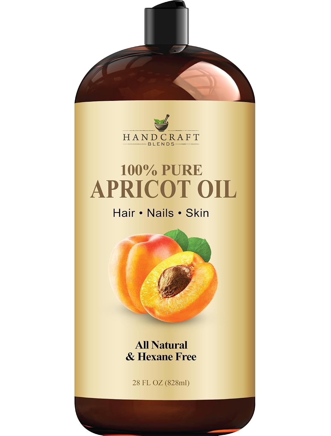 Handcraft Blends Apricot Kernel Oil - Cold-Pressed 28 Fl Oz - 100% Pure and Natural - Premium Grade Carrier Oil for Skin and