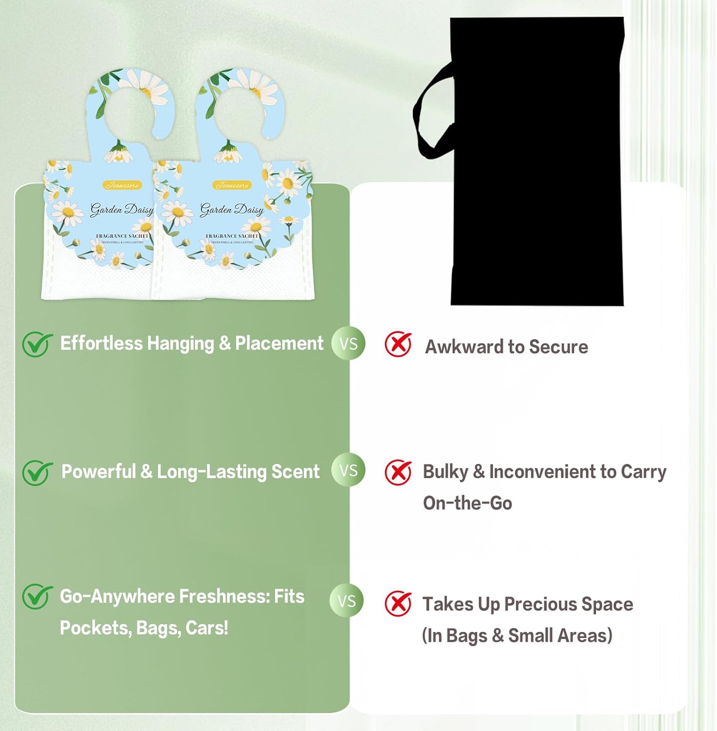 15 Packs Scented Sachets Bag for Drawers and Closets, Air Freshener for Home Fragrance Sachet, Long-Lasting Hanging Closet Deodorizer Smell Goods for House (Garden Daisy)