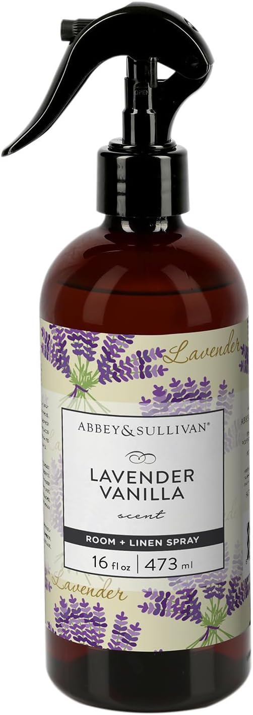 Abbey & Sullivan Odor Eliminating and Refreshing Linen and Room Spray, Lavender Vanilla, 16 oz.
