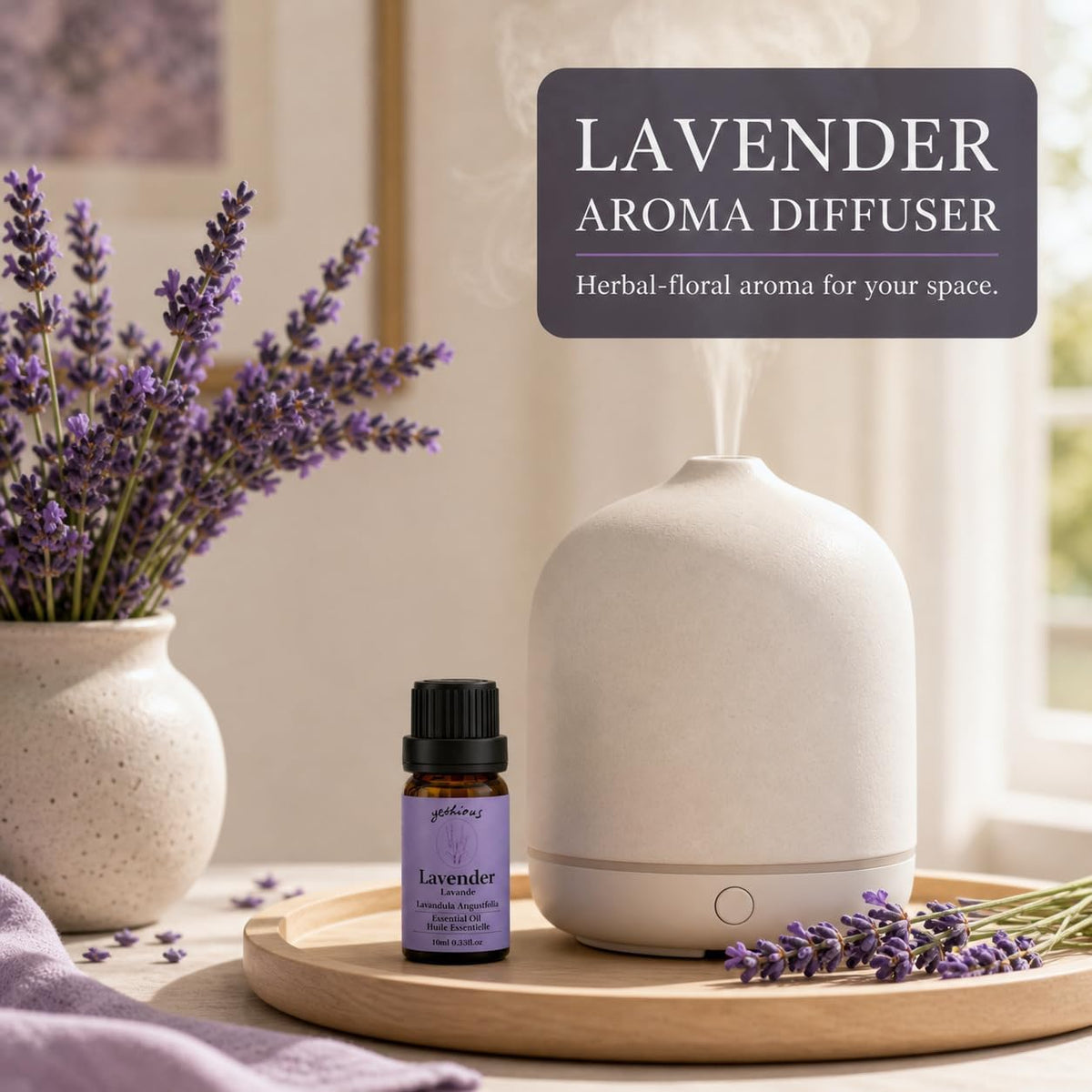 yethious Lavender Essential Oil for Diffuser