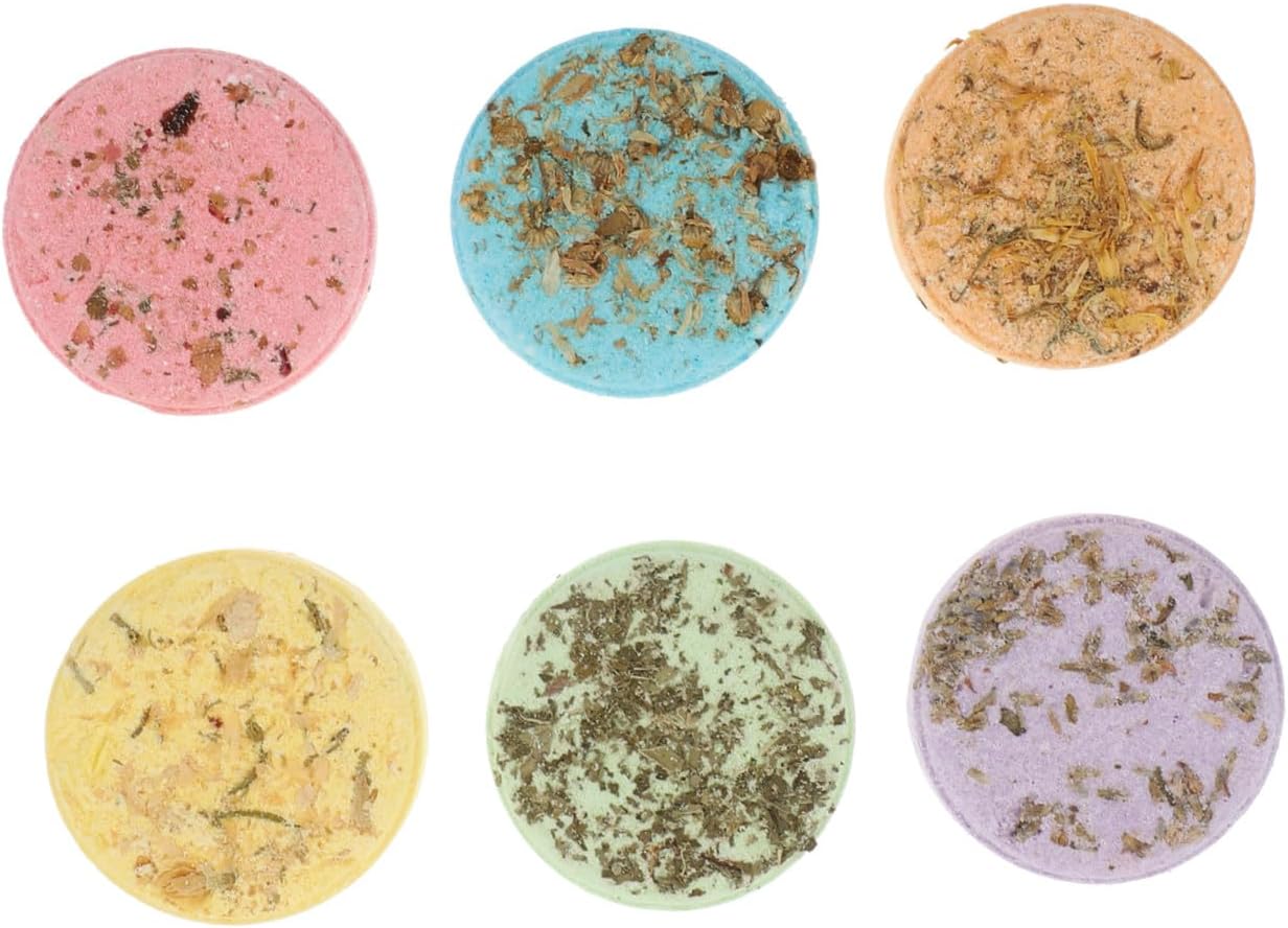 PartyKindom Aromatherapy Steam Sheets 6-Pack Shower Bombs for Relaxation Infused Bathing Steam Pieces Convenient Spa Supplies