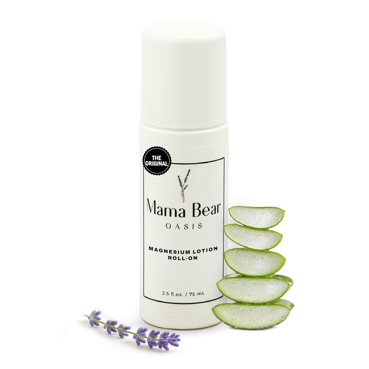 Mama Bear Oasis Roll On - Fast Absorbing & Quick Drying Magnesium Roll On, Aloe Vera - Gentle & Non-Greasy Rub for Easy Application