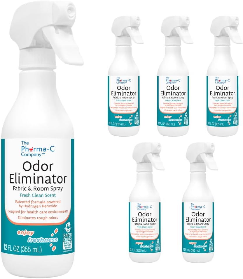 The Pharma-C Company - Odor Eliminator [6-12oz Bottles] - Bulk Fabric & Room Spray -Extra Strength Multipurpose Air Freshener & Fabric Refresher- Neutralize Deodorize