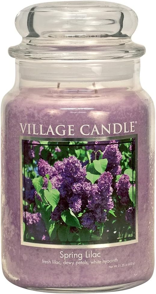 Village Candle Spring Lilac Large Glass Apothecary Jar