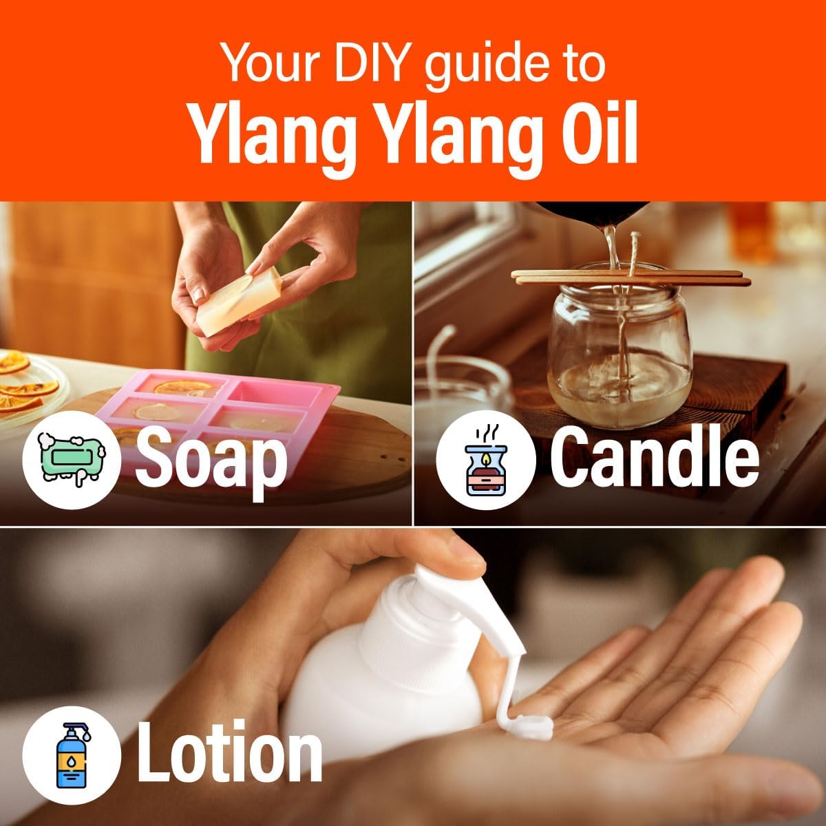 H'ana Ylang Ylang Oil - 1.02 Fl Oz Ylang Ylang Essential Oil for Hair, Skin, Diffuser, Aromatherapy & DIY
