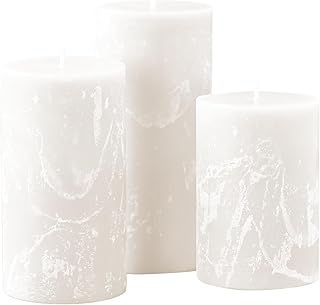 Peppermint Candle, Set of 3, 3x4, 3x5, 3x6 Scented Pillar Candles, Christmas, Holiday Home Accent, Candy Cane Aroma, Fresh Winter Scent, Seasonal Gift Candle for Men and Women