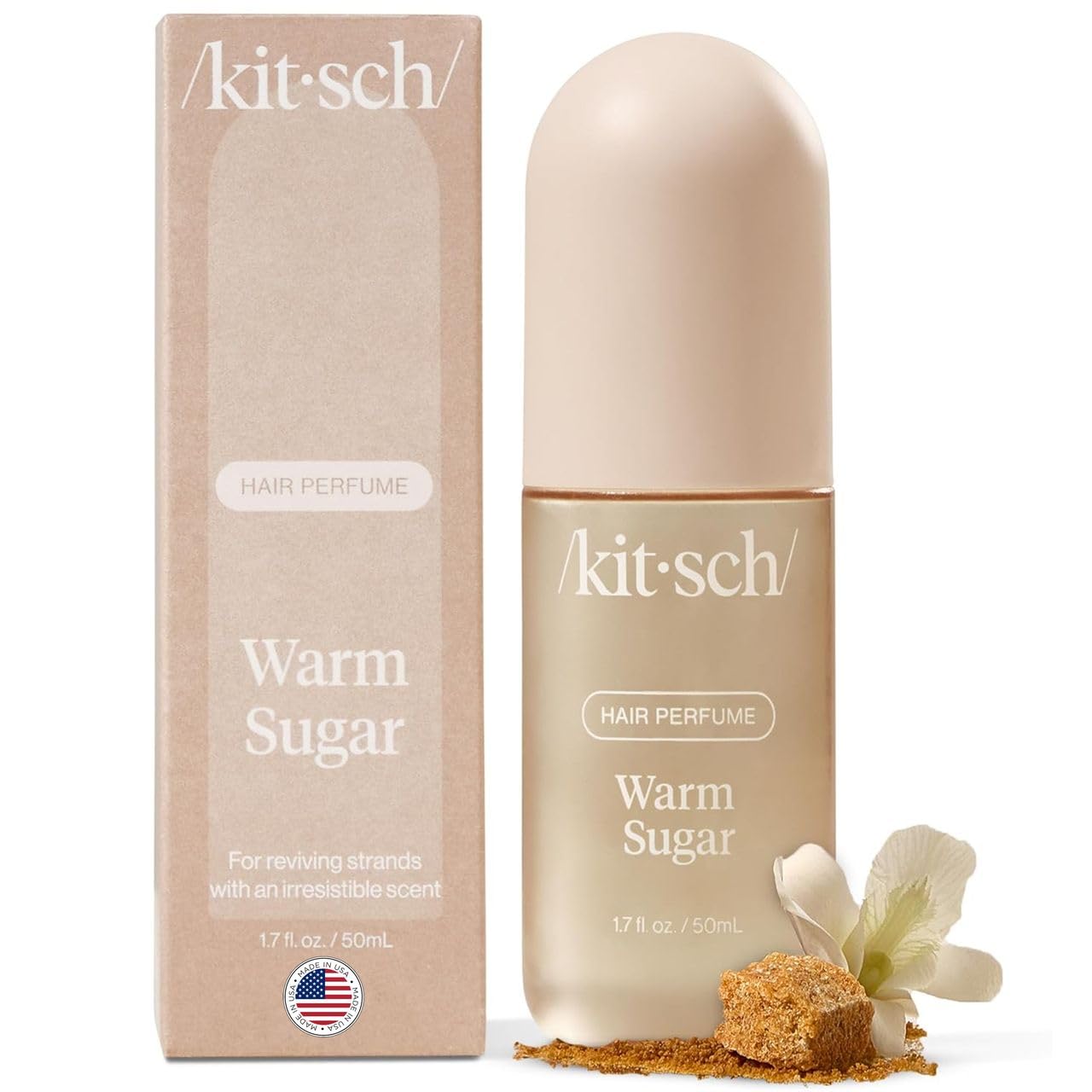 Kitsch Hair Perfume for Women Bundle – Tula Rose & Warm Sugar Hair Mist + Detangler Brush | Odor-Eliminating Hair Perfume, Vanilla Body Spray & Body Mist Set with Hair Brush for Women