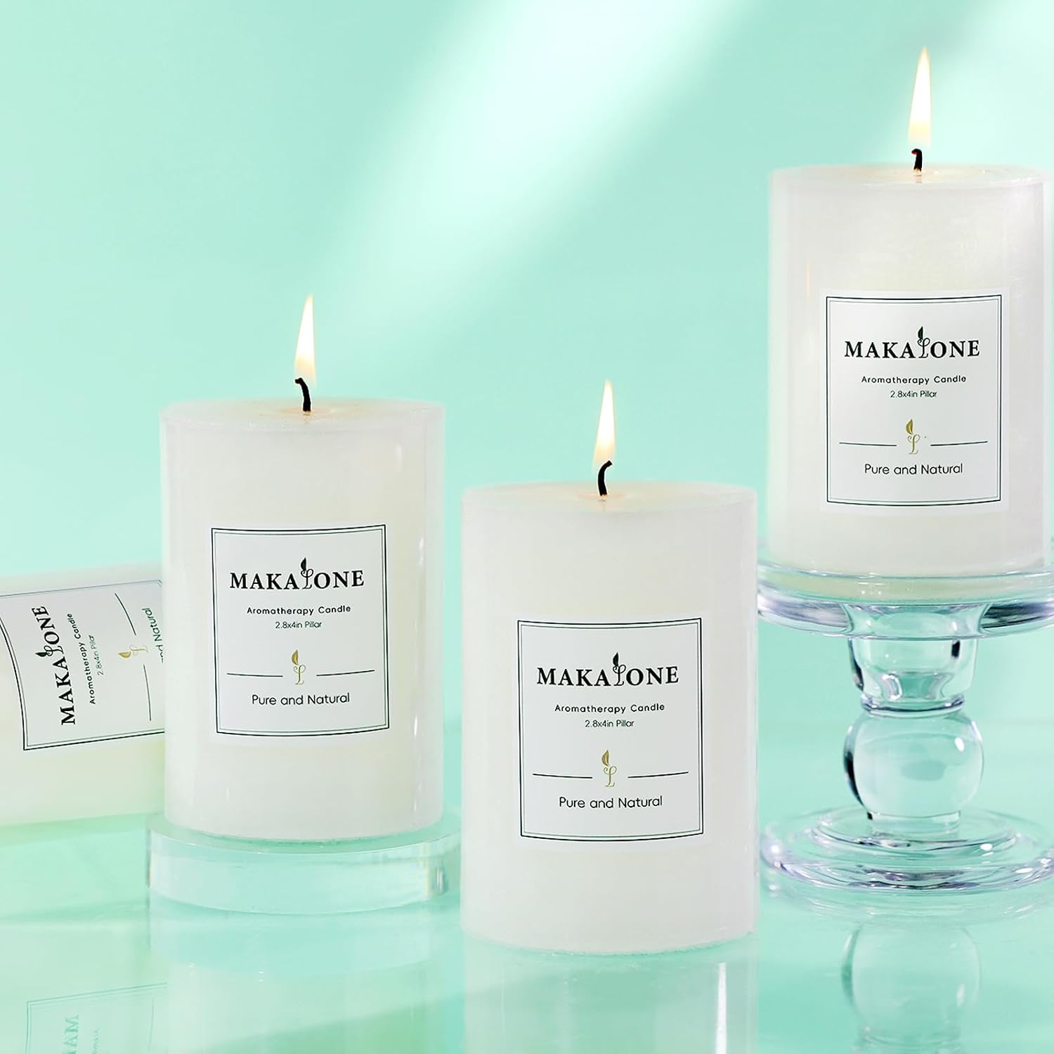 4 Pcs White Orange Vanilla Scented Pillar Candles, 60H Long-Lasting Burn,2.8x4in,Non-Toxic Smokeless,Warm Cozy Aromatherapy for Home Ambience/Relaxation,Ideal Gift for Birthday/Valentine's Day