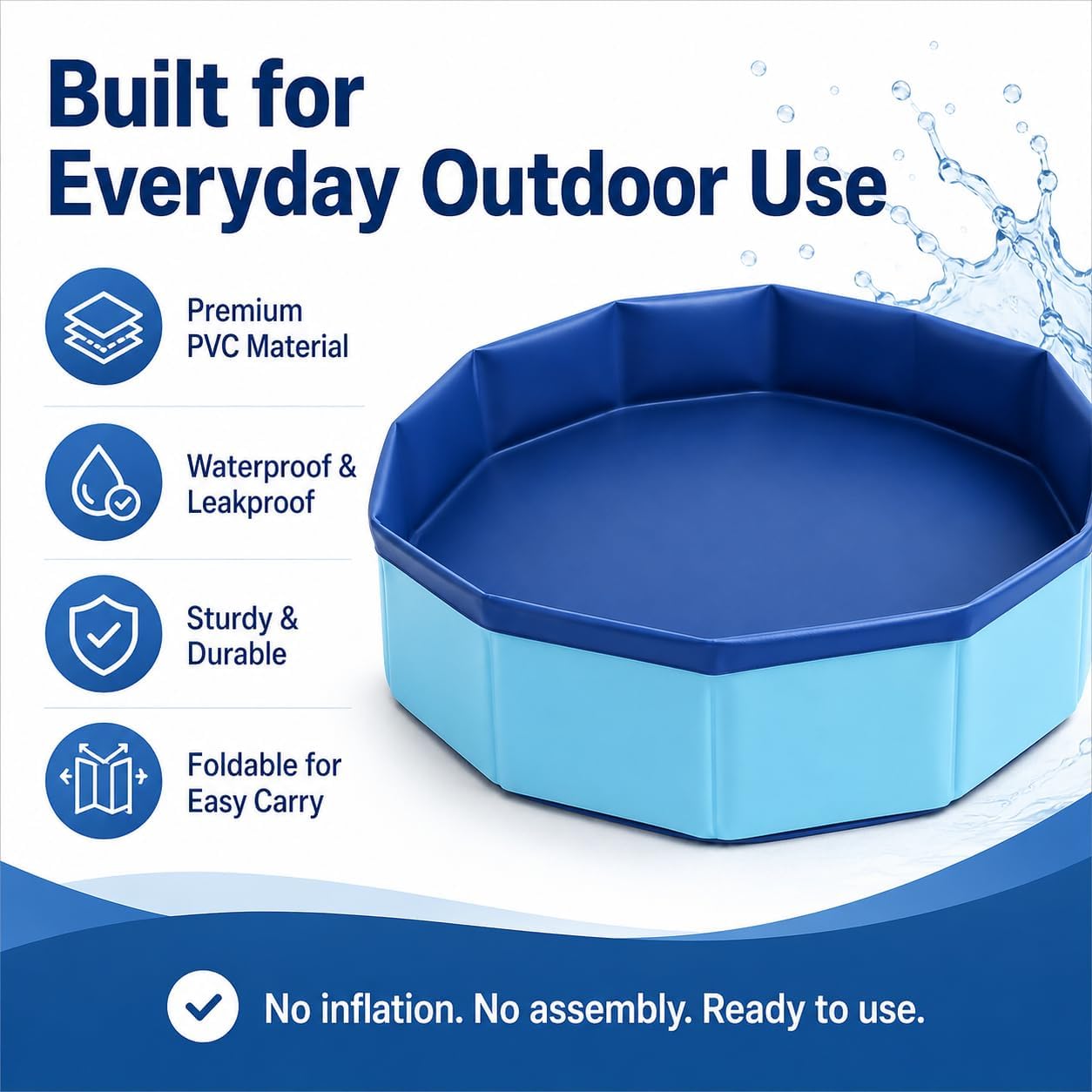 Collapsible Pool Foot Bath for Beach Foot Wash, No Installation 19.69" Portable Foot Bath Wash Basin for Above Ground Swimming Pools Entry, Beach Clean Feet Accessory, Round