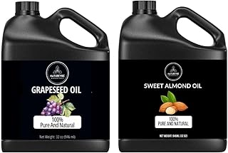 Naturevibe Botanicals Grapeseed Oil 32oz and Sweet Almond Oil 32oz|Oil Combo
