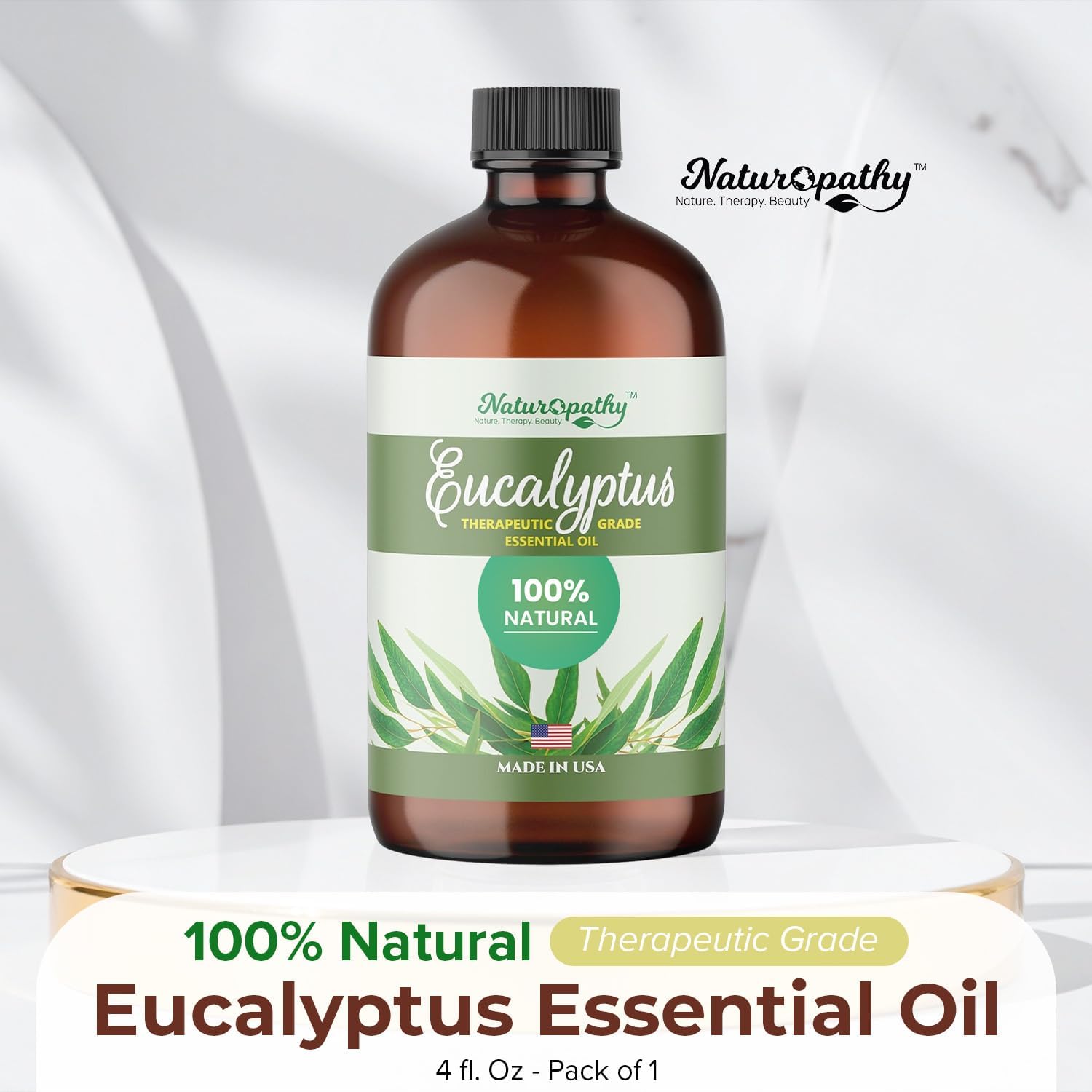 Naturopathy Eucalyptus Essential Oil, Therapeutic Grade, Premium Quality Perfect for Aromatherapy (4 fl oz)