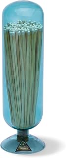 Skeem Fireplace Glass Match Cloche - Teal - Includes 120 Long Matches - Perfect Fireplace Matches, Decorative Matchsticks in a Jar