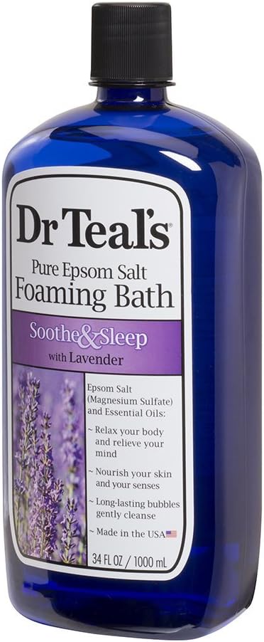 Dr Teal's Foaming Bath Variety Gift Set (2 Pack, 34oz ea.) - Soothe & Sleep Lavender & Relax & Relief Eucalyptus & Spearmint - Pure Epsom Salt & Essential Oils Alleviate Stress & Clear the Mind