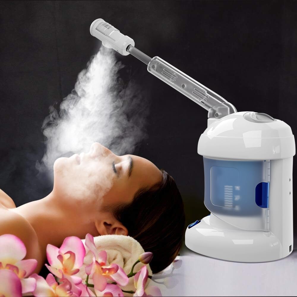 Facial Steamer - Ozone Steamer with Extendable Arm - Professional Nano Ionic Facial Steamer for Deep Cleaning - Portable for Personal Care Use at Home or Salon