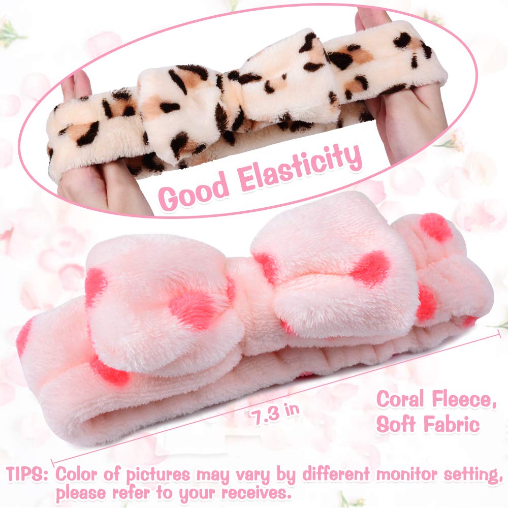 8 Pcs Spa Headbands for Women Facial Makeup Headband Stocking Stuffers For Women Teen Coral Fleece Easter Basket Stuffers Goodie Bags Gift Baskets Easter Gifts Hair Band Party Favors Mothers Day Gift