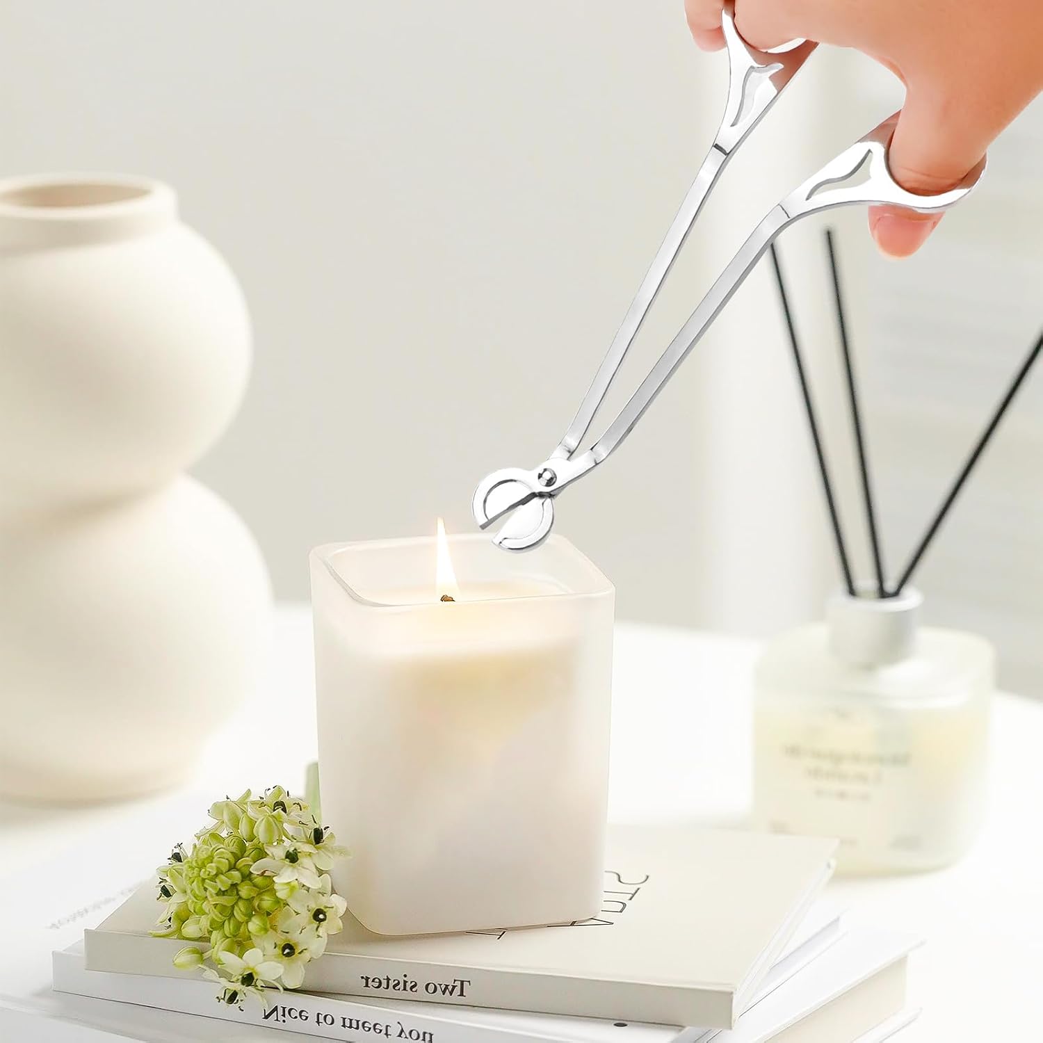 Candle Wick Trimmer, Wick Clipper Cutter Scissor (Silver)