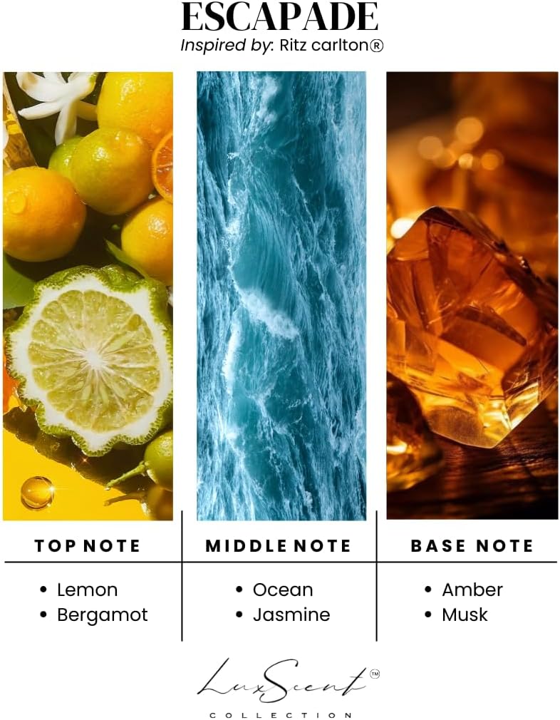 Aroma Essential Scent Oils 500ML - Hotel Collection Diffuser Fragrances - Luxury Home & Office Aromatherapy Diffuser Oils (16.9fl. Oz., Escapade)