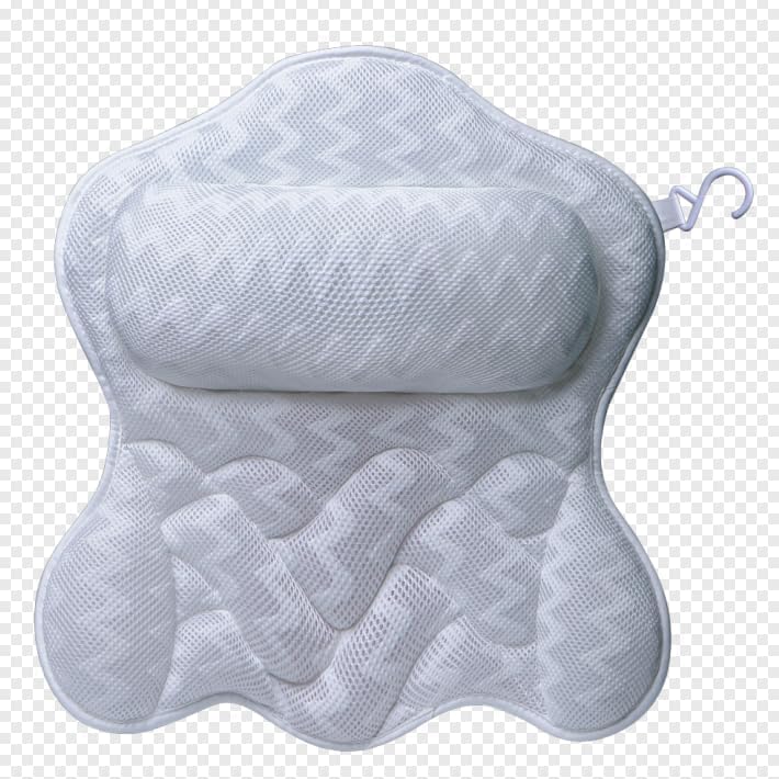 Bath Pillow for Tub,Bathtub Pillow,Bath Pillows for tub Neck and Back Support,4D Mesh Fabric Strong Suction Waterproof Relaxing Headrest,Bath Accessories Spa Gifts