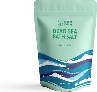 Best of Nature Dead Sea Salt 2.2 lb Coarse Grain Bath Soak Salt, Mineral-Rich Crystals, Resealable Bag, Made in the USA