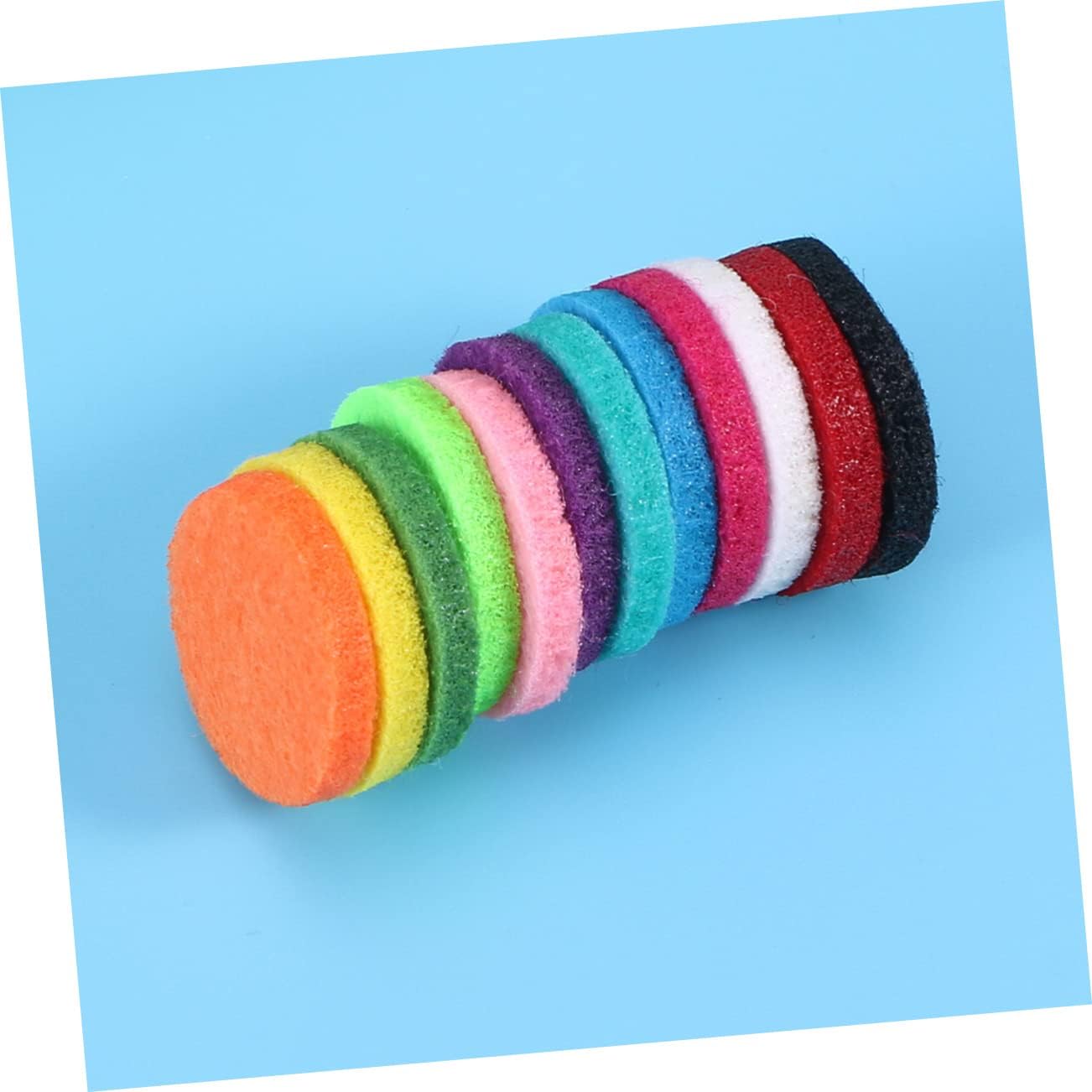GARVALON 12Pcs Aromatherapy Essential Oil Diffuser Locket Refill Pads Multi-Color Cotton Inserts for Car Diffuser and Pendant Necklace Compatible Essential Oil