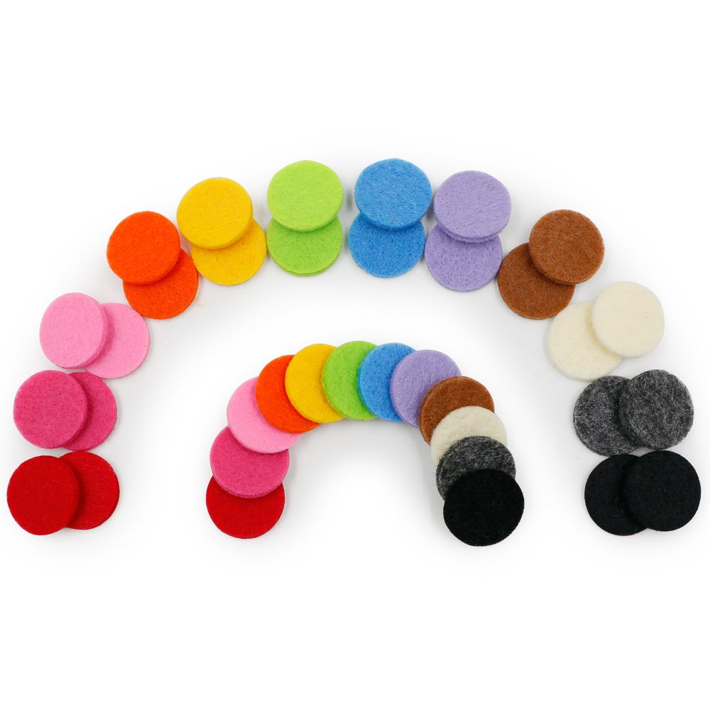 42pcs Replacement Refill Pads(22mm) for Aromatherapy Essential Oil Diffuser Necklace Diffuser Bracelet Car Diffuser Vent Clip with 14 Colors