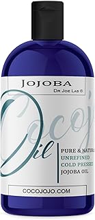 Cocojojo Jojoba Oil Organic, Jojoba Oil for Hair Growth for Skin, Face, 100% Pure Natural, Cold Pressed, Deep Moisturizing Anti-Aging, Essential Oils - 16 Fl Oz