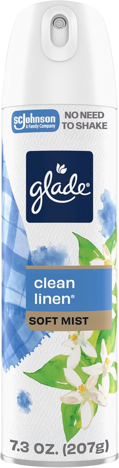 Glade Odor Fighting Soft Mist Air Freshener Room Spray, Clean Linen, 7.3oz., 1 count
