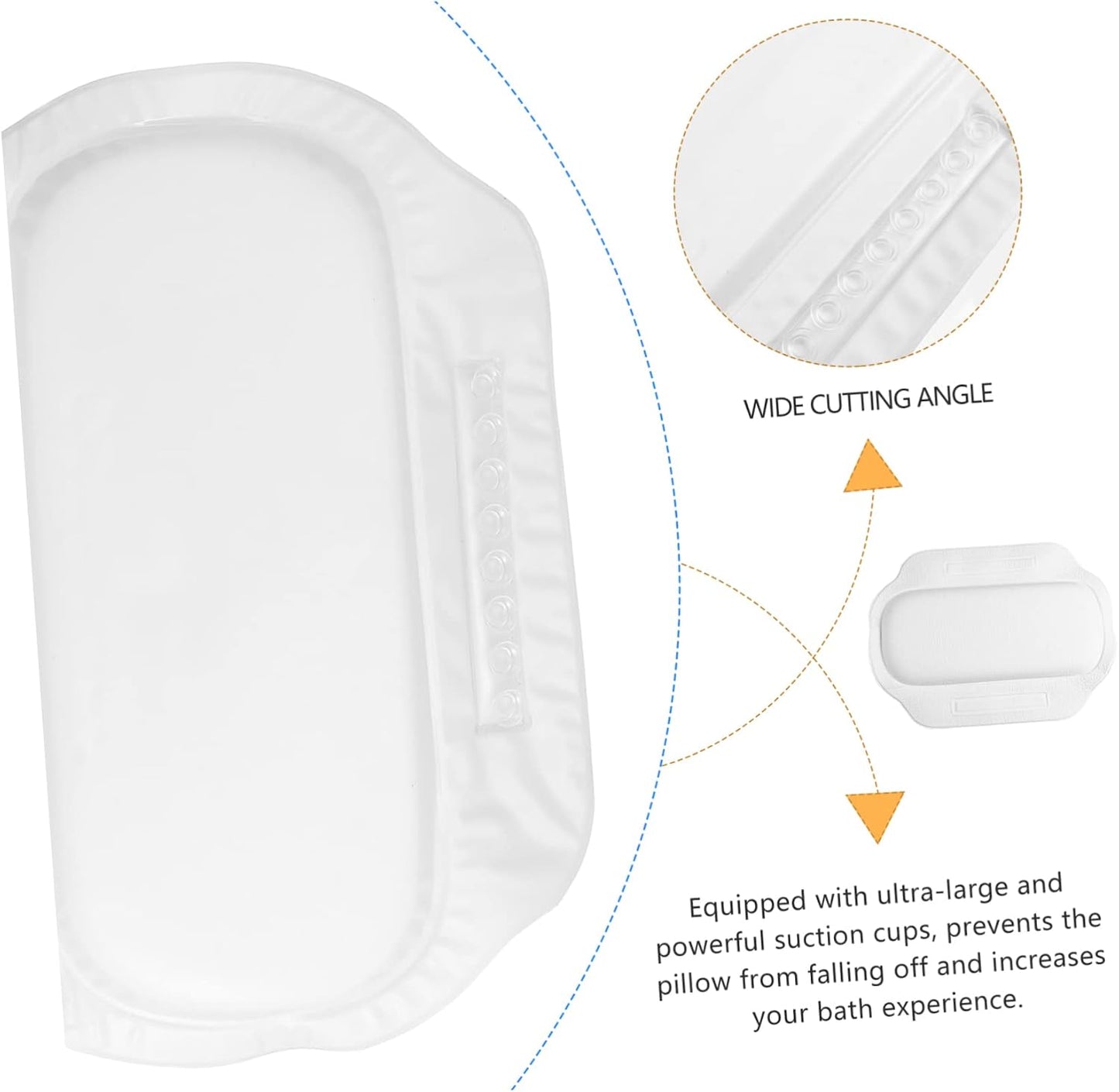 Bathtub Pillow with Ultra-Large Suction Cups for Secure Non-Slip Support Spa Bath Cushion for Head and Neck Comfort Fits Most Tubs Ideal for Relaxing Home Baths and Shower Spa Sessions