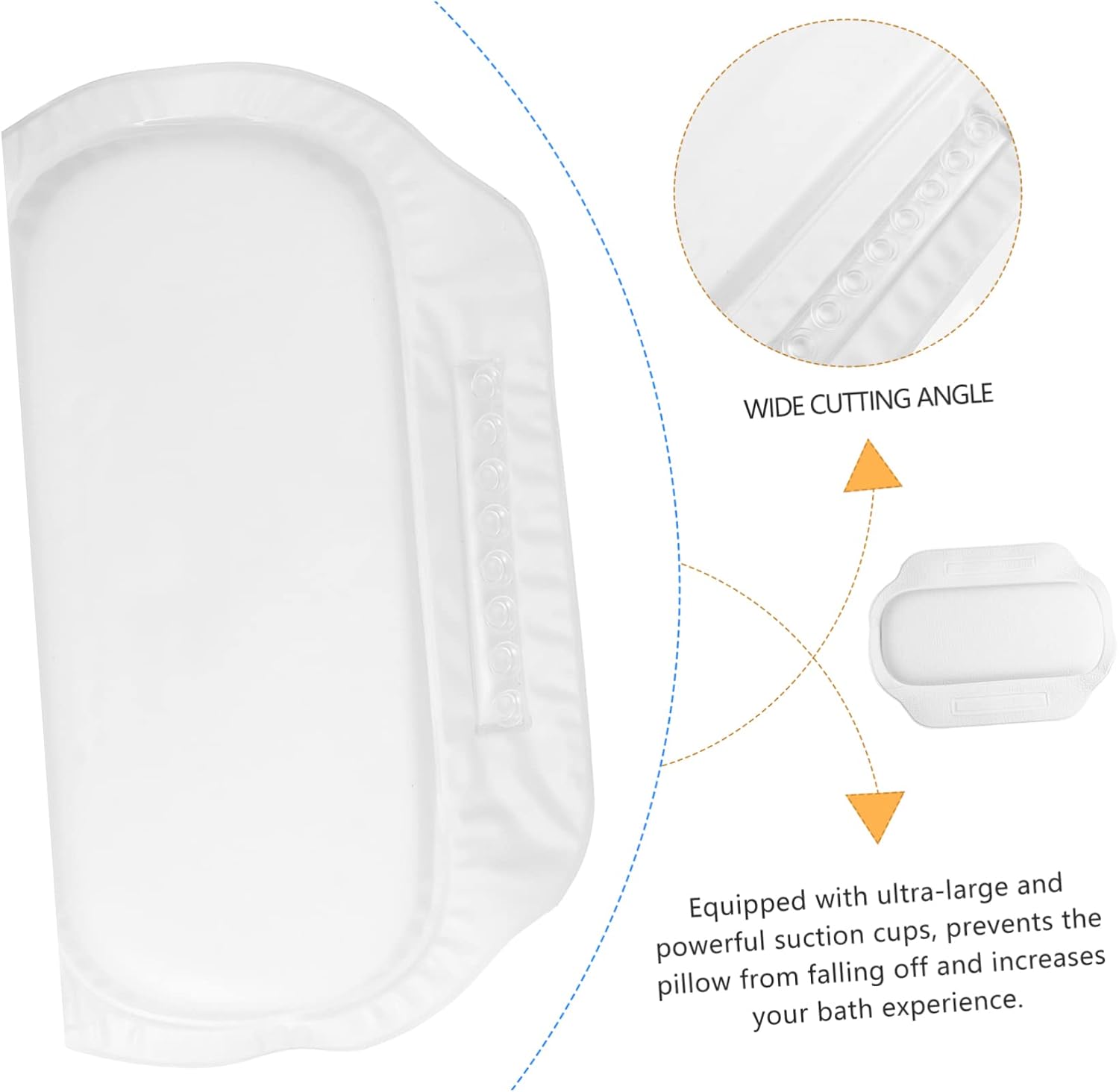 Bathtub Pillow with Ultra-Large Suction Cups for Secure Non-Slip Support Spa Bath Cushion for Head and Neck Comfort Fits Most Tubs Ideal for Relaxing Home Baths and Shower Spa Sessions