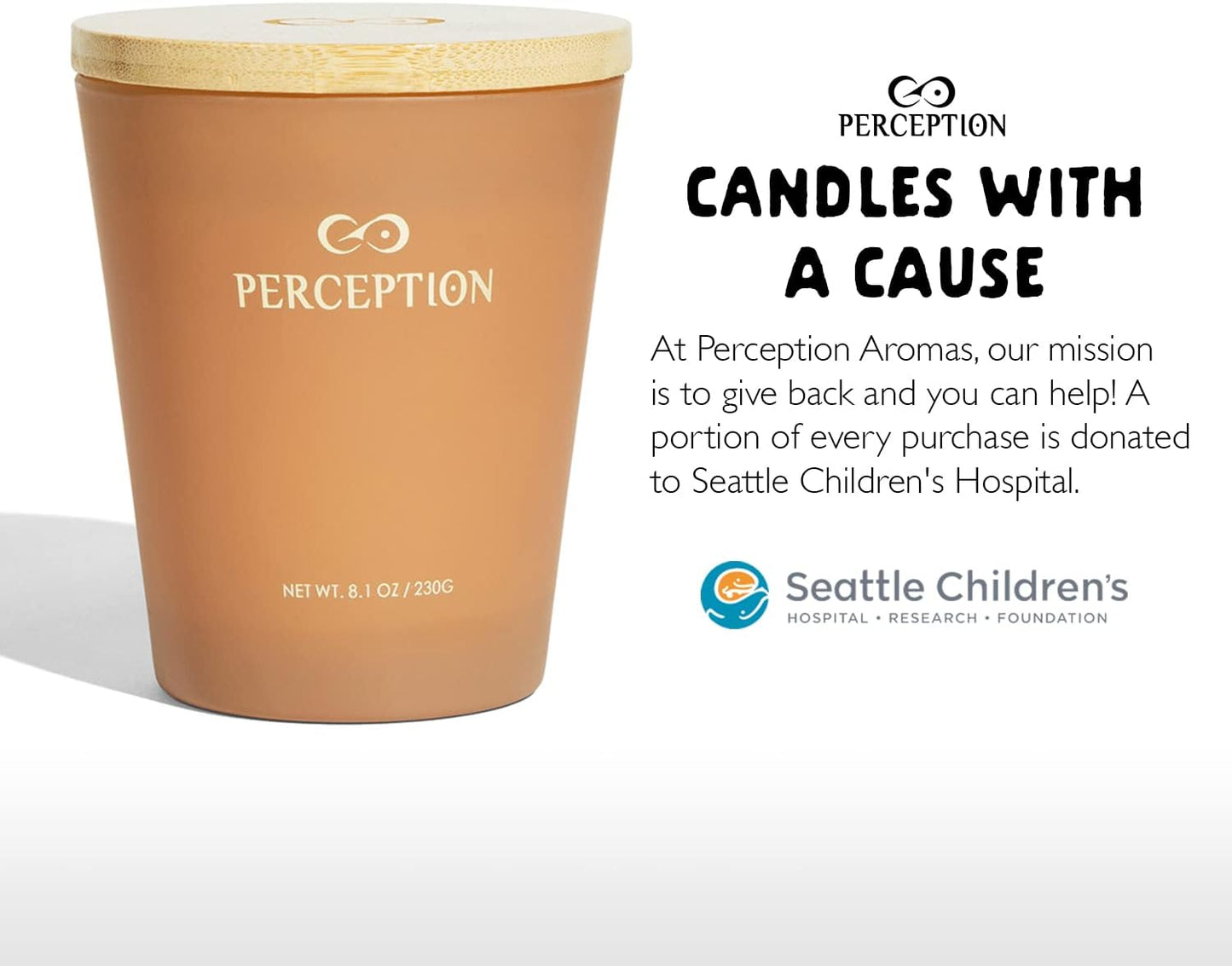 PERCEPTION AROMAS Luxury Scented Candle | Sandalwood Thyme | Hand Poured Soy Wax Candle with Gift Box | Elegant Fragrances | 50 Hour Burn Time (8.1 oz)