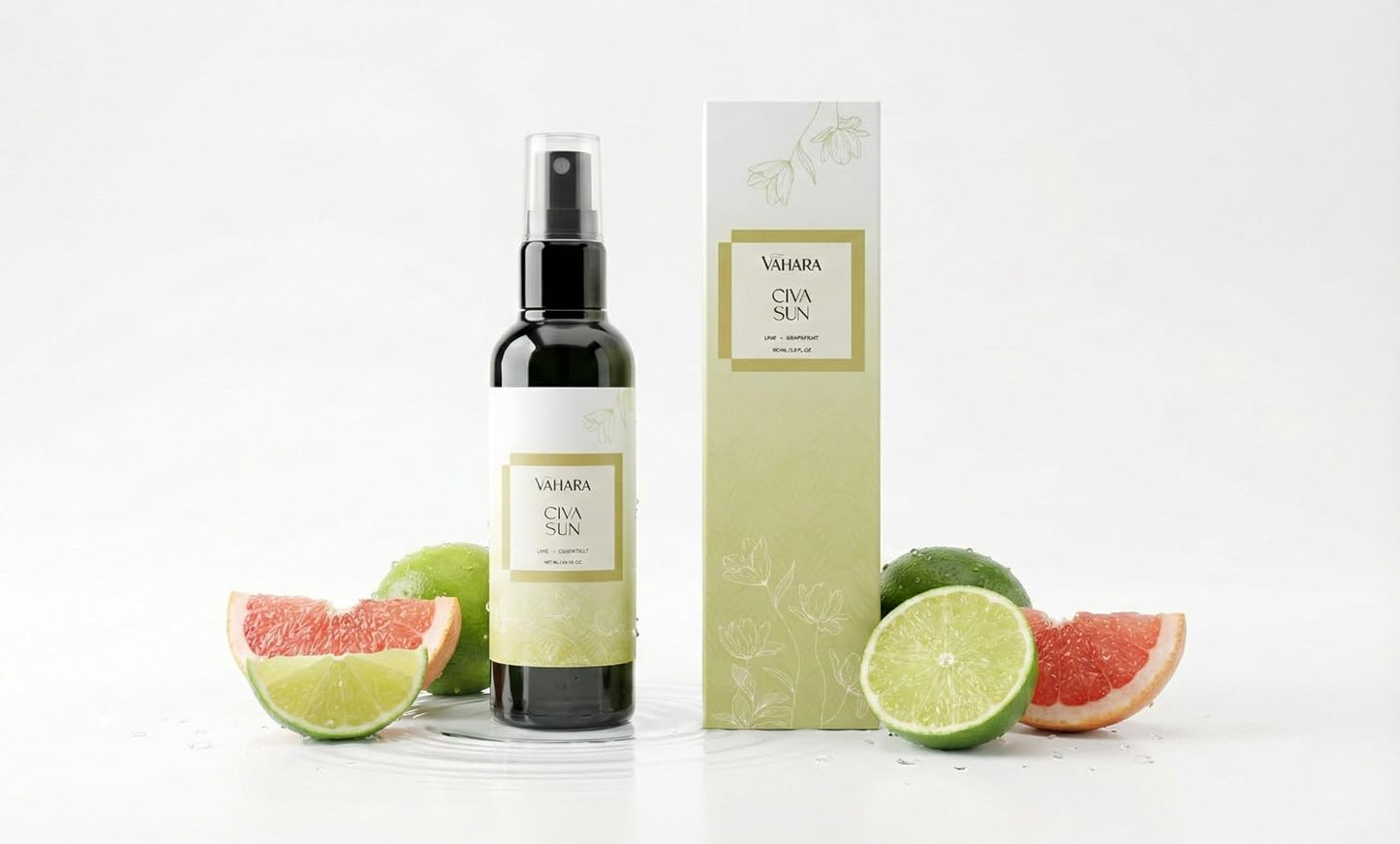 Luxury Linen & Room Spray – Long-Lasting Water-Based Home Fragrance with Essential Oils – Non-Toxic Air Freshener (3.38 FL OZ, Civa Sun)