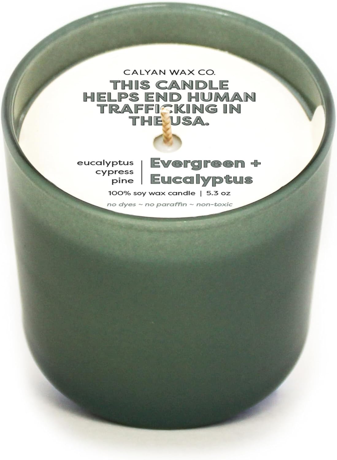 Calyan Wax Co. Dignity Series Evergreen & Eucalyptus Bourbon Scented Candle