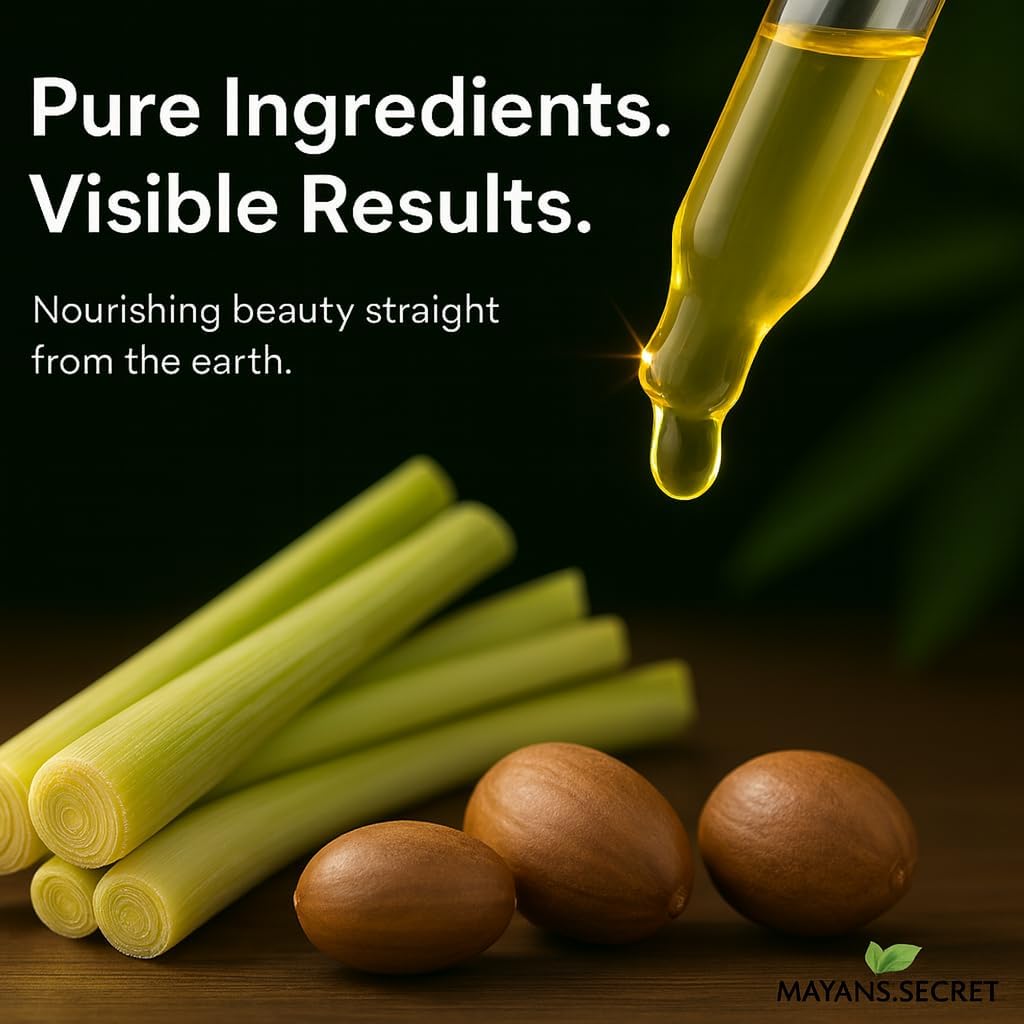 USDA Certified Organic Lemongrass Essential Oil (100% Pure & Natural - UNDILUTED) 1oz Amber Glass Bottle